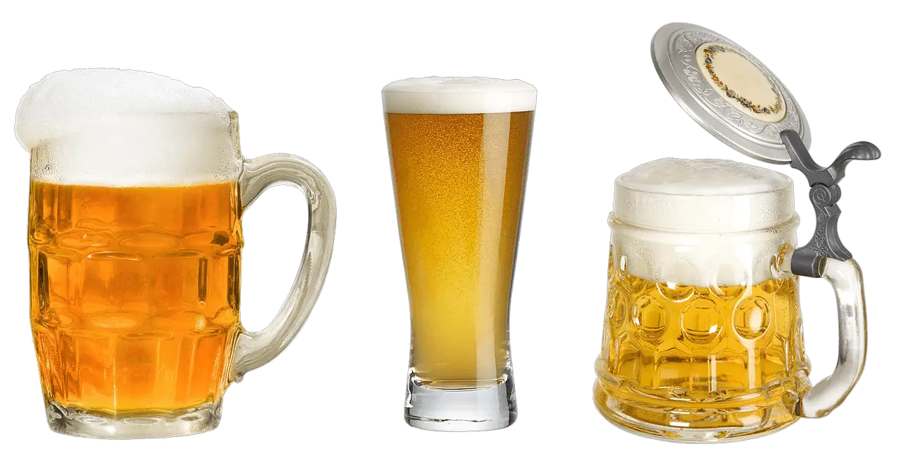 beer glasses; types of beer